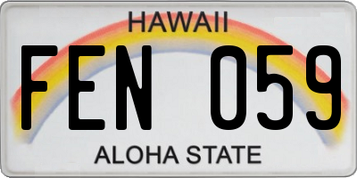 HI license plate FEN059