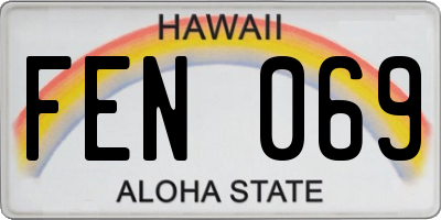 HI license plate FEN069