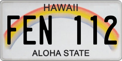 HI license plate FEN112