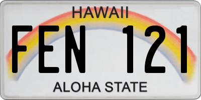 HI license plate FEN121