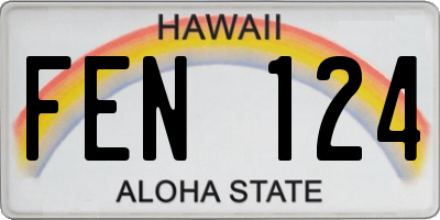 HI license plate FEN124