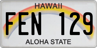 HI license plate FEN129