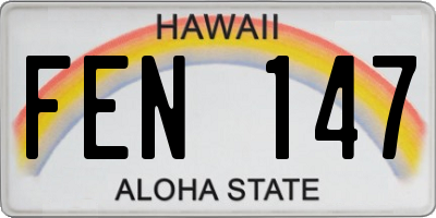 HI license plate FEN147
