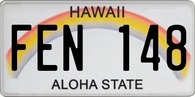 HI license plate FEN148