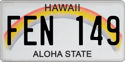 HI license plate FEN149