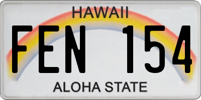 HI license plate FEN154