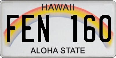 HI license plate FEN160