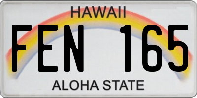 HI license plate FEN165