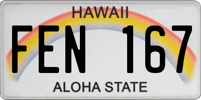HI license plate FEN167