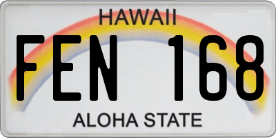 HI license plate FEN168