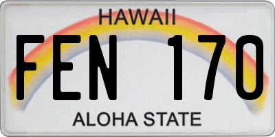 HI license plate FEN170