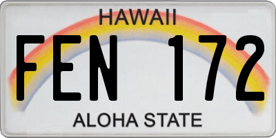 HI license plate FEN172
