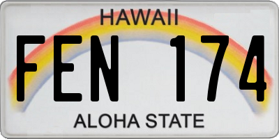 HI license plate FEN174