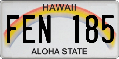 HI license plate FEN185