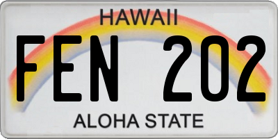 HI license plate FEN202