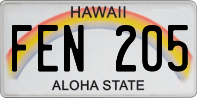 HI license plate FEN205