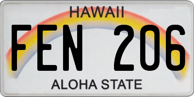 HI license plate FEN206