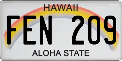 HI license plate FEN209
