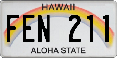 HI license plate FEN211