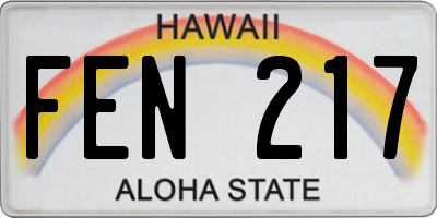 HI license plate FEN217