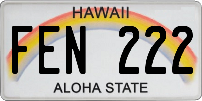 HI license plate FEN222