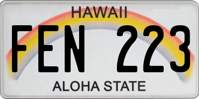HI license plate FEN223