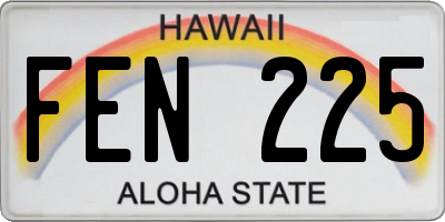HI license plate FEN225
