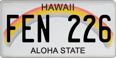 HI license plate FEN226