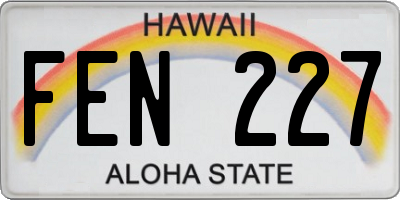 HI license plate FEN227