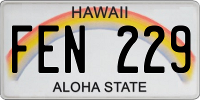 HI license plate FEN229