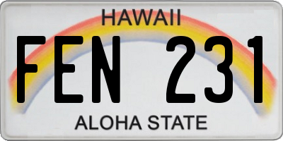 HI license plate FEN231