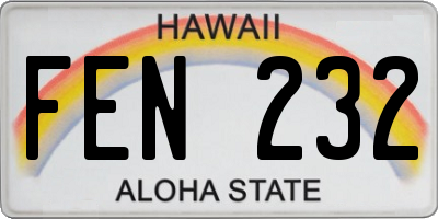 HI license plate FEN232