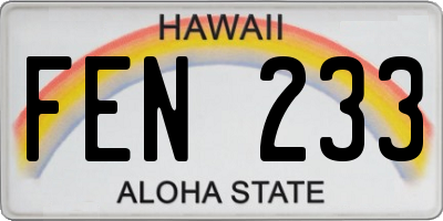 HI license plate FEN233