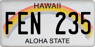 HI license plate FEN235