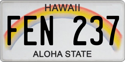 HI license plate FEN237