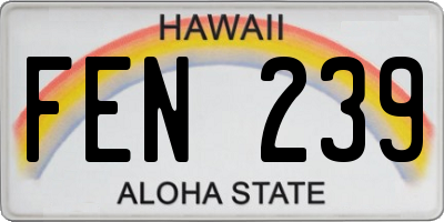 HI license plate FEN239