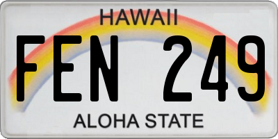 HI license plate FEN249
