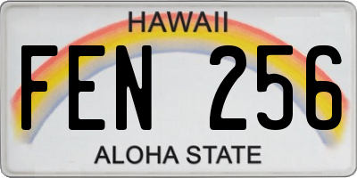 HI license plate FEN256