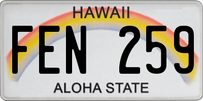HI license plate FEN259