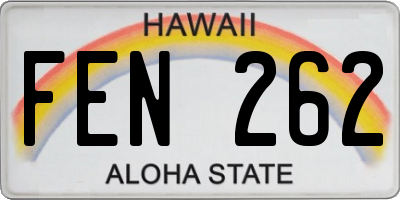 HI license plate FEN262