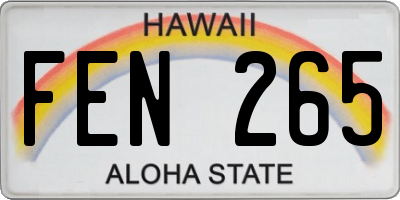 HI license plate FEN265