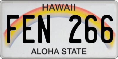 HI license plate FEN266