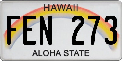 HI license plate FEN273
