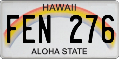 HI license plate FEN276