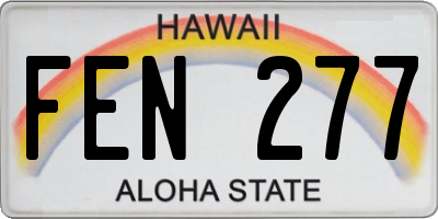 HI license plate FEN277
