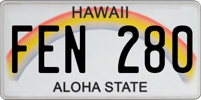 HI license plate FEN280
