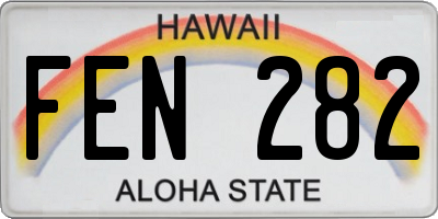 HI license plate FEN282