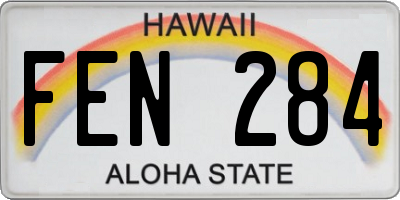 HI license plate FEN284