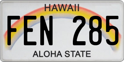 HI license plate FEN285
