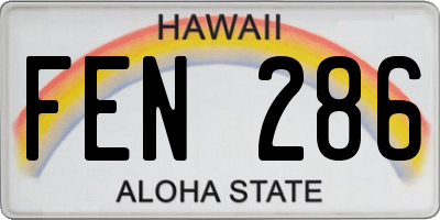 HI license plate FEN286